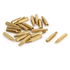 Стійка FM різьбова шестигранна, латунь, M3 x 15+6 мм